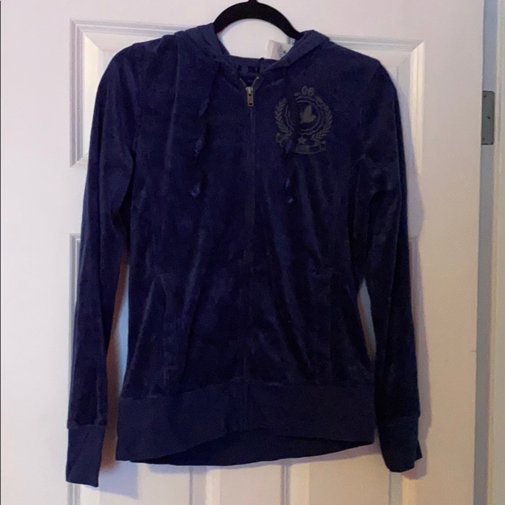 NWT Aerie Hooded Velour Zip up Sweater